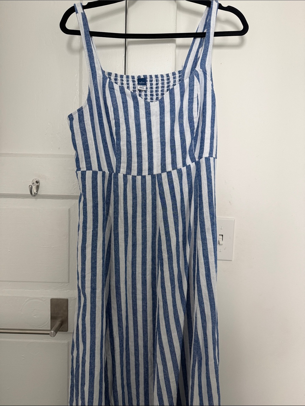 Old Navy Blue and White Striped Maxi Dress